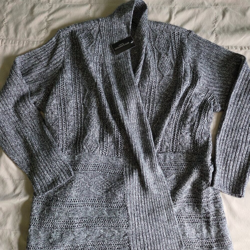 89th & Madison Black and White Marbled Cardigan Plus 2X NWT